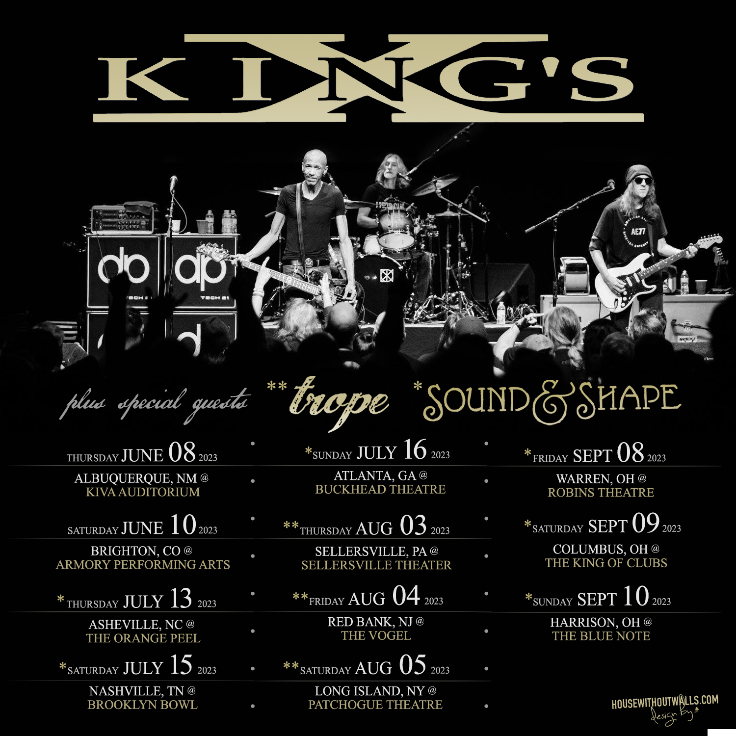 King's X Three Sides of One 2023 Tour Dates